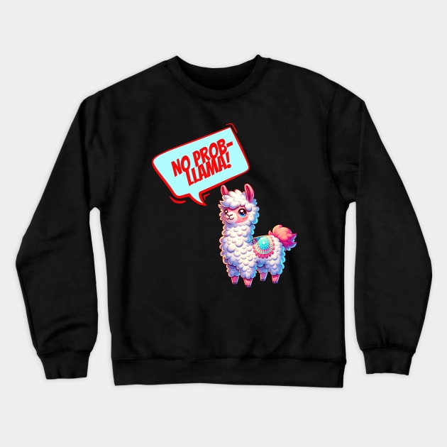 No Prob Llama Crewneck Sweatshirt by Bellinna